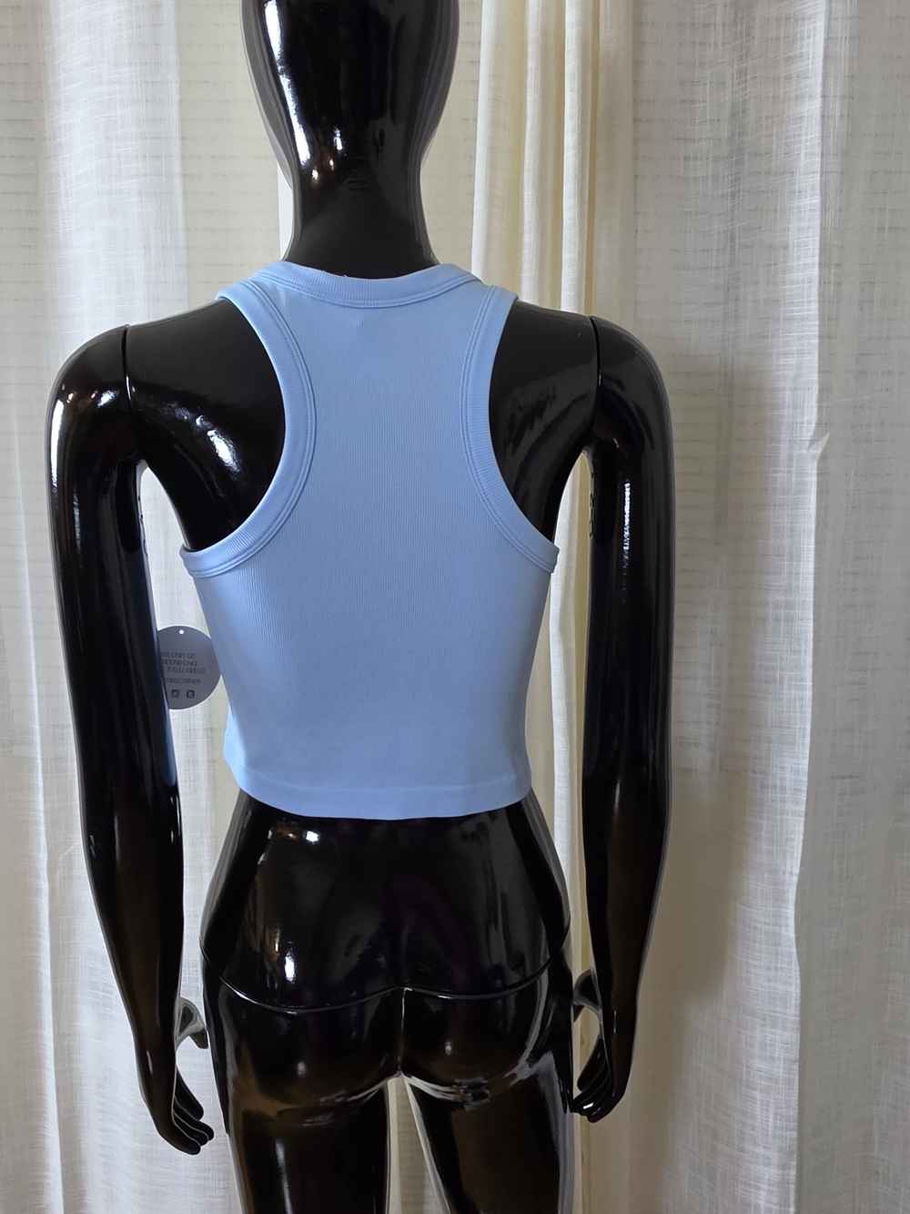 New Mix Light Blue Ribbed Crop Tank - Picture 3 of 9